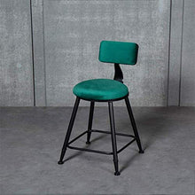 Home Sgabello da Bar Bancone da Cucina Imbottito in Velluto Sedie da Pranzo Gambe in Metallo Nero Sgabelli da Bar Sgabelli Alti Verdi con Schienale-Altezza Seduta: 45 cm Well