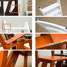 Mirui Sgabello Legno Folding Passo Sgabello Sgabello Scala Domestica scaletta Pieghevole di bambù Naturale a Doppio Uso Multifunzionale Risparmiare Spazio, Peso 100kg Bearing (Color : White)