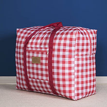 ZZXHV 2PCS Borsa a Quadri in Stoffa Oxford di Grande capacità,addensata a Prova di umidità e Muffa,finissaggio Borsa Trapunta Portatile Borsa da Letto Pieghevole con Cerniera