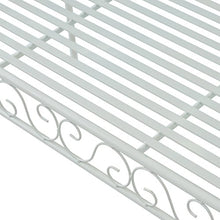 Outsunny Panchina Biposto da Giardino Stile Romantico Ferro 113.5 x 50 x 93.5cm Bianco