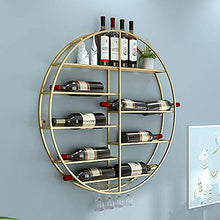 Portabottiglie rotondo, portabottiglie per vino semplice a parete, portabottiglie per vino/d'oro / 70×11×70cm