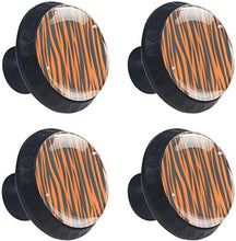 Tiger Stripe Orange Black Pomelli per Porta Set di 4 Pomelli per Mobili Manopole per Cassetti Cucina Armadio Vetro
