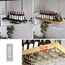 RUXMY Cantinetta Portabottiglie Vino 2 in 1 - Portabottiglie e portabottiglie in Ferro da Appendere al Muro [Altezza 30-60 cm Regolabile] - Portabicchieri a soffitto con Cornice Nera