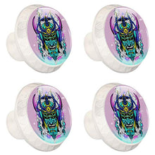Maniglie per cassetti Manopole per cassetti Manopole rotonde Confezione da 4 per armadietto, cassetti, cassettiere, cassettiere ecc. Teschio Samurai
