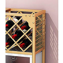 Portabottiglie in legno massello in ferro battuto, portabottiglie in vetro per calice di lusso leggero a parete/A / 120×25×60cm