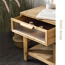 Comodino,Tavolino Laterale Supporto Notturno in Legno Massello Quadrato, Stoccaggio Multifunzione Comodino da Letto Comodino da Letto Comodino Cabinet Americano Stile Paese per La Casa