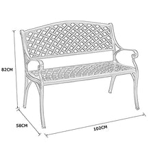 GaoF Panchina da Giardino da 40 Pollici panchina da Esterno per Il Tempo Libero, panchine da terrazza Resistenti alle intemperie in Alluminio pressofuso al 100%, panchina da Cortile retrò a 2 posti,