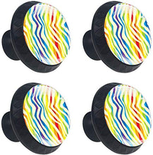 Strisce colorate arcobaleno rosso blu viola giallo Pomelli per Porta Set di 4 Pomelli per Mobili Manopole per Cassetti Cucina Armadio Vetro