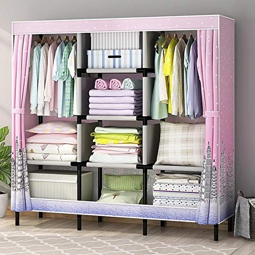 NXYJD Antipolvere Governo di immagazzinaggio Pieghevole Moderna in Tessuto Oxford Armadio Guardaroba Mobili Camera da Letto (Color : A)