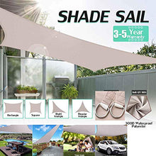 Jonist Tenda da Sole Vela Tenda da Sole Impermeabile 100% Poliestere [PES] Tenda da Sole Protezione da Giardino Patio Tenda da Piscina Tenda a Vela Tenda da Sole 15 Dimensioni (Colore: Cachi, Dimen