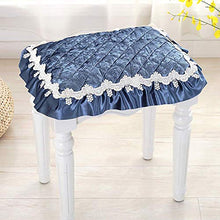 XHNXHN Cuscini per sedie Trapuntati Europei, Antiscivolo in Pizzo Arricciato Sgabello Cuscino del Sedile Divano Multi-Formato Cuscini per sedie da Pranzo Piano Fodera per Sgabello con Lacci Blu A 7