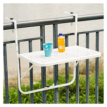 AMDHZ Tavolo Ringhiera Pieghevole, Balcone Tavolo Pieghevole All'aperto Impermeabile Anti Ruggine Portafiori Pieghevole per Balcone, Terrazza, Ringhiera (Color : White)