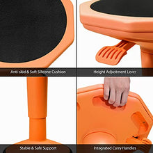 TYLINK Sgabello da Ufficio Ergonomico, Regolabile in Altezza, Sgabello da Lavoro Sit Attivamente, Girevole a 360° per Studio di Casa Ufficio Bar, Arancia