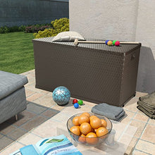 Festnight Baule Contenitore Portaoggetti Moderno da Giardino/Patio/Terrazza per Esterno 420 L Marrone 120 x 56 x 63 cm