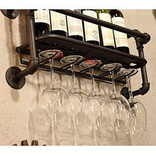 LYLY Portabottiglie Parete Appeso ad Vino retrò Ferro battuto in Ferro Industriale del Vino stoccaggio del Display della Tazza del Rack per la Decorazione della casa della Barra Porta Vini