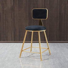 YS Sedia Imbottita da Pranzo Cucina con Schienale Gambe in Metallo Dorato Sedile in Velluto con Cuscinetto, Sgabello da Bar,65 cm,65 cm