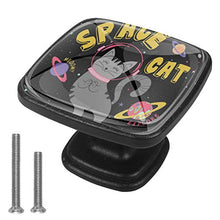 Simpatico gatto spaziale Pomelli per Porta Set di 4 Pomelli per Mobili Manopole per Cassetti Cucina Armadio Vetro