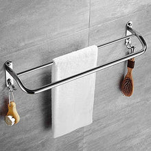 AINIYF Bagno Bagno Doccia Mensola Organizzatore Parete portasciugamani Punch Libero Doppio Hanging Asta Acciaio Inox 304, 2 Metodi di Installazione (Dimensioni: 50cm)