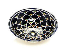 Carmelita – Lavandino messicano in ceramica – Cerames | Vasca 40,5 cm x 15 cm | Lavabo da appoggio in Messico per bagno, ospiti, WC