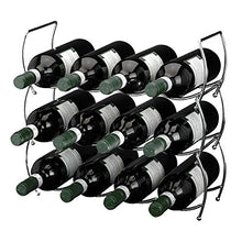 Vetrineinrete® Cantinetta portabottiglie di Vino impilabile 12 posti 3 Ripiani Cantina scaffale Porta Bottiglia per 12 Bottiglie in Acciaio P14