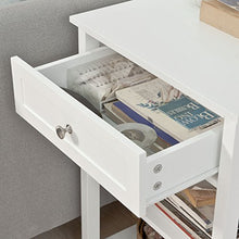 SoBuy® FBT46-W - Comodino da divano, con 1 cassetto e 2 ripiani, colore: Bianco