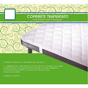 Magie di Casa Coprirete Trapuntato Roma per Letto 1 Piazza, con Bordo per Fissaggio. Made in Italy, Bianco, 85 x 195 cm