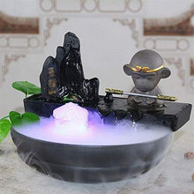 A-Generic Indoor-Tisch-Springbrunnen Indoor-Desktop-Springbrunnen Wasserfall Harz Steingartenbrunnen Keramik-Fließwasserbrunnen