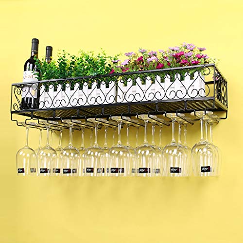 FAFZ Portavini Portabottiglie in Metallo A Parete, Sala da Pranzo E Cucina Decorazione Multifunzionale per Portabottiglie, Portaoggetti, Portabicchieri (Size : 120cm)