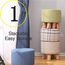 Poltrone Nubao Soggiorno Footstool Modello Stampato Intorno Sgabello in Legno Massiccio di Scarpe Sgabello, Gufo (Color : Peony)