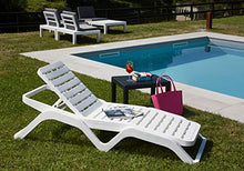 Dmora Lettino impilabile monoblocco con Schienale sollevabile, Prendisole, Made in Italy, 71 x 192 x 100 cm, Color Bianco