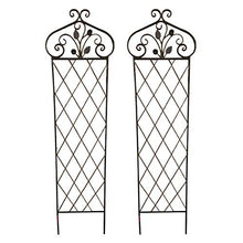 QILIN Palizzata del Giardino, Griglia in Ferro, Recinzione Decorativa, Barriera per Animali, Struttura per Rampicanti, Uccelli E Foglie, Verde Invecchiato/Bianco Invecchiato (2 Pezzi)
