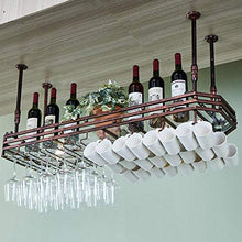 HLL Wine Rack, Organizzare cucina appeso Bottiglia di vino Holder bagagli, Bar Cucina Calici Mug Rack, pannello di vetro, 3Color / 4sizes / braccio regolabile in altezza,Bronzo,100x35cm