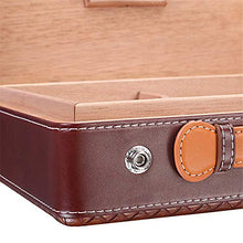 Caishuirong Cigar Box di stoccaggio 30 Portata Portatile Legno di Cedro Cigar Humidor Viaggio Cigar Box Cuoio Portatile Cigar Box Perfetto da Usare in Ufficio e Camera da Letto