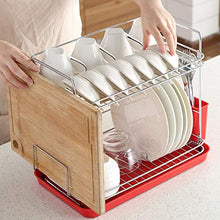 LYM &ripiano di stoccaggio Scaffale for Piatti, scaffale da Cucina Scaffale di stoccaggio a Doppio Strato in Acciaio Inossidabile Scaffale di Finitura