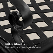 blumfeldt Pozzilli BL - Panca da Giardino, Materiale: Alluminio Fuso, Resistente agli Agenti Atmosferici, Spazio per 2 Persone, Cuscino per Sedile Acquistabile Separatamente, Nero