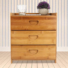 Piccola Cassettiera in Legno di Bambù, 3 Cassetti, Cassettiera comò Camera da Letto, Comodini Letto Moderni, 36 x 31 x 40 cm