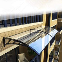 BGSFF Türverdeck, Markise im Freien Patio Veranda Markise Schutzabdeckung Tiefe 60/80cm Aluminiumlegierung Halterung für Gartenveranda Fenster Garage (Farbe: Clear, Größe: 60X300cm)