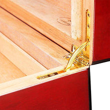 YHNJI - Portasigari in vetro, contenitore per umidificatore, igrometro, custodia in legno di cedro per il controllo dell'umidità