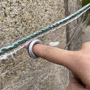 GDMING Impermeabile Telone Occhiellato, Trasparente Telo Copertura, Antipioggia Antipolline (400gsm) PVC Fogli di Plastica per All'aperto Pannello delle Partizioni, Personalizzabile