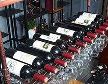 ZLJ Calici in Vetro per Vino e Champagne Portabicchieri per calici Portabottiglie per Vino da Appendere a soffitto Stile Vintage Regolabile in Altezza per Bar Cucina Club Rack