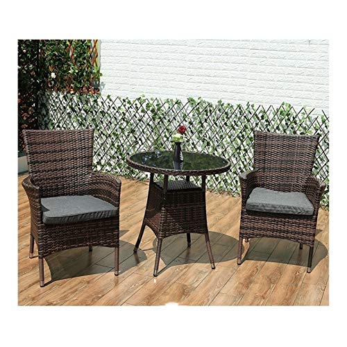 HLZY Tavolo in Vimini in Rattan mobili in Patio e Set s Patio Mobili da Giardino Tavolo e sedie Set Set di tavolino da caffè con Conversazione per Giardino all'aperto a Bordo Piscina
