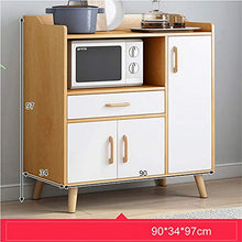 Cassetto del Cabinet della Credenza Armadio di stoccaggio, armadietto da appoggio in Fermo con cassettiera 3 cassetti 1 Porta Armadio di Stoccaggio in Legno (Color : Wood, Size : 90x34x97cm)