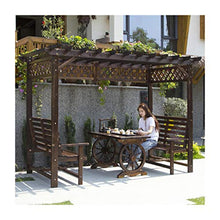 Gazebo da giardino Gazebo for Patios, legno Uva Rack all'aperto Cortile anticorrosivo di legno Padiglione con la rotella della Tabella creativa, Villa Arrampicata rattan telaio, for Prato, Giardino, B
