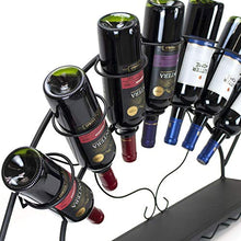 SBDLXY Portabottiglie da Parete per Cucina | 7 Mensola Portabottiglie Vino per Bar e Cucina | Ripiani in Metallo Ferro Bicchiere da Vino/Calice/calici, Nero/l Cantine Club