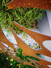 Zen Man 030935-2 - Paravento da giardino in metallo arrugginito, 1 mm, decorazione da giardino, in acciaio INOX, altezza 165 x 50 cm, base = 20 cm