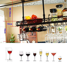 JBNJV Portabottiglie per Vino l Portabottiglie per Vino l Bicchiere per Calice Bicchiere da Vino l Capovolto l Portaoggetti l Ripiano Galleggiante per Barra di Ferro in Metallo Nero l Espositore p