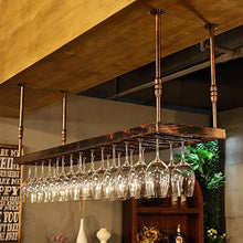 Portavini Porta Bicchiere da Vino in Ferro da Soffitto， Porta Bicchiere da Vino Rosso， Regolabile in Altezza， Portabicchieri Alto Portabicchieri Appeso Espositore da Bar (Size : 60cm)