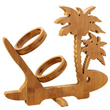 BAMBOO CRAFTS Portabottiglia Stabile e Pieghevole in Legno di bambù, Design Palme Adatto per Qualsiasi Bottiglia di Vino Ottimo per Far Risaltare La Bottiglia e Rallegrare Soggiorni E Cucine
