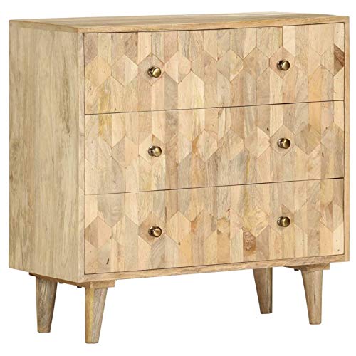 Lsqdwy Mobiletto con cassetti, Mobiletto con cassetti, Comodino per Soggiorno Camera da Letto 75x35x75 cm in Legno massello di Mango