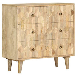 Lsqdwy Mobiletto con cassetti, Mobiletto con cassetti, Comodino per Soggiorno Camera da Letto 75x35x75 cm in Legno massello di Mango